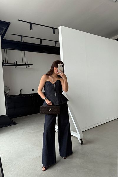 Özge Özgenç Blugi largi cu buzunare laterale