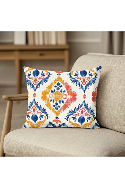 TURKISHRUG KINGDOM ديكور خارجي ناعم ملون برتقالي وردي أزرق قطن طباعة رقمية غط...