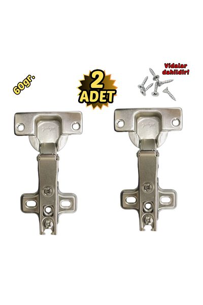 Yahya Cabinet Hinge Flat 90 Degree Stainless 2-Pack