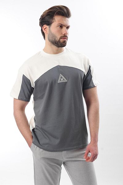 Madmext Tricou pentru bărbați Ecru OverFit Garnish E7104