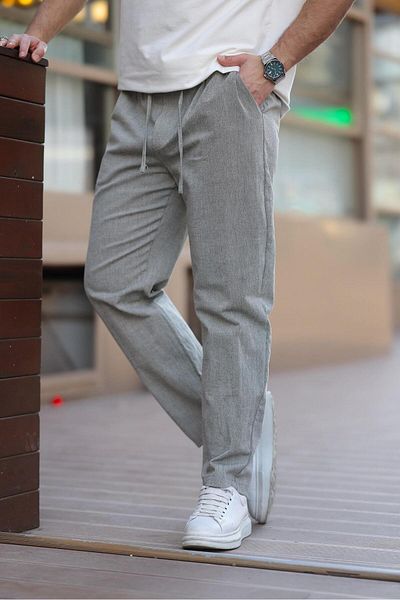 Madmext Ανδρικό παντελόνι Khaki 100% Cotton Relaxed Cut E6565