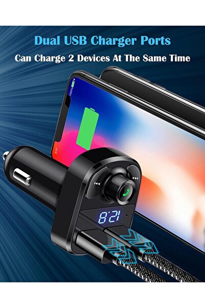 ERAKS CAR ACCESORIES Bluetooth Fm Transmitter Araç Şarj Aleti Çakmaklık Müzik...