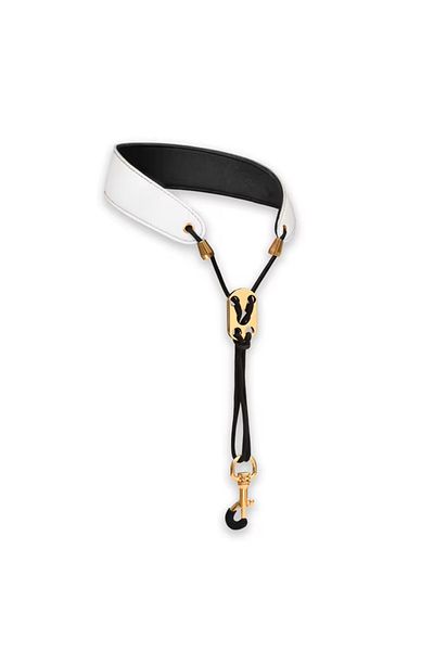 Miwayer White Leather Saxophone Strap Saxophone Lanyard Neck Strap Protection Neck For Soprano Tenor Alto Ba