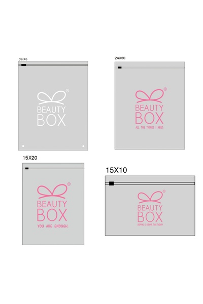 Beauty Box 40 Adet Şık Organizer Kilitli Saklama Taşıma Poşet Seti Makyaj Tak...