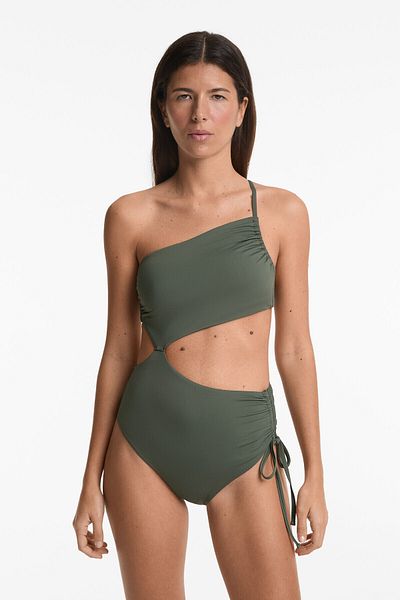 Oysho Asymmetrical Gathered Trikini