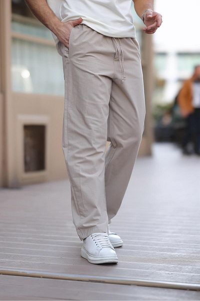 Madmext Ανδρικό παντελόνι Mink 100% Cotton Relaxed Cut E6565