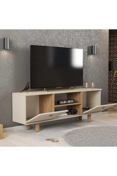 TESSA MOBİLYA 160 Cm Bohem Tv Sehpası 55'' Tv Uyumlu Bohem Ayaklı Geniş Depolamalı Tv Ünitesi