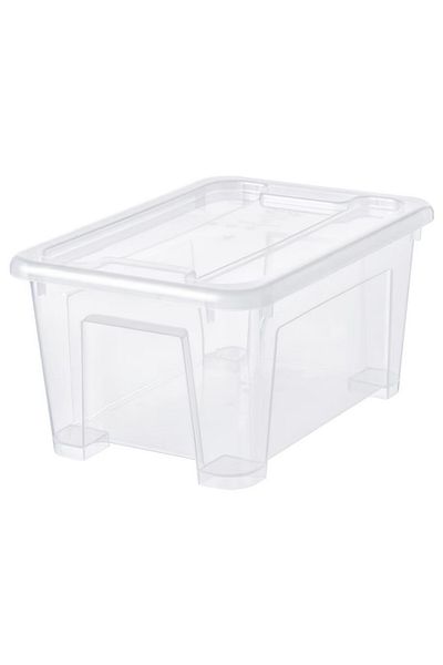IKEA IKEA SAMLA Box with Lid – Transparent, 28x20x14 cm, 5L Storage Organizer