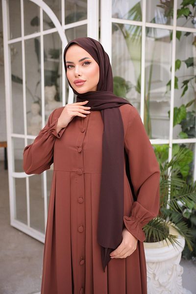 H HİJAB CENTER Bitter Brown Medina Silk Shawl 5030