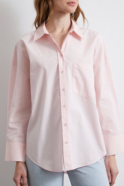 Never more Cotton Oversize Shirt - Pink