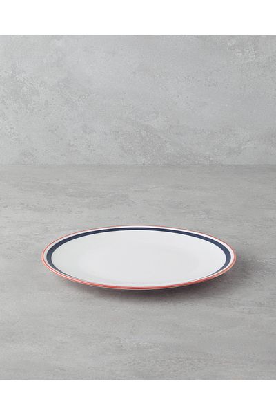 English Home Fanciful Bone Porcelain Serving Plate 25 cm Navy Blue-Red