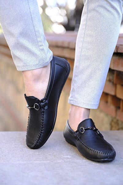 Oksit Мъжки мокасини с дебели щампи и катарама с мъниста