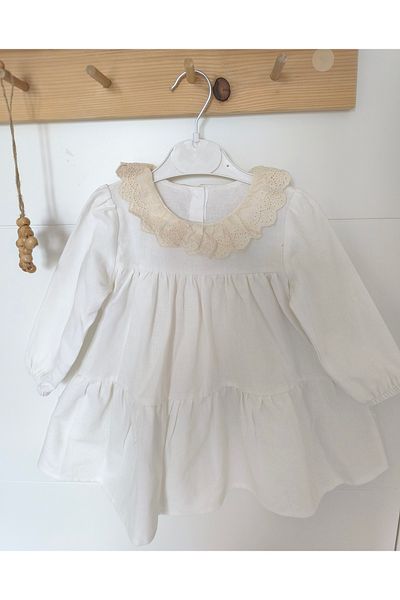 Butik Lace Collar Baby Girl Linen Dress