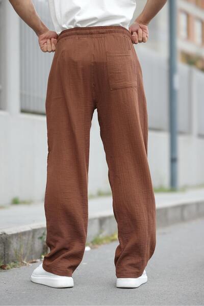 Madmext Kahverengi %100 Pamuklu Rahat Kesim Erkek Pantolon E6562