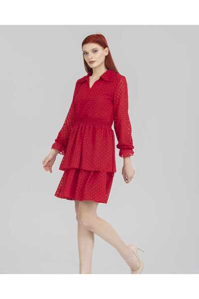 NAVY Πουά Φόρεμα Σιφόν Μίνι Μήκους