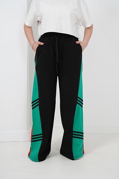 HayKids Girls Two Yarn Fabric Spanish Leg Striped Jogger Pants
