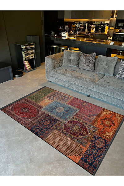 Rugs Modern Halı Kuvars Koleksiyonu Çok Renkli Vintage Motifler Desenli Dokum...