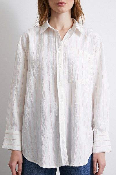 Never more Pink Striped Pocket Shirt