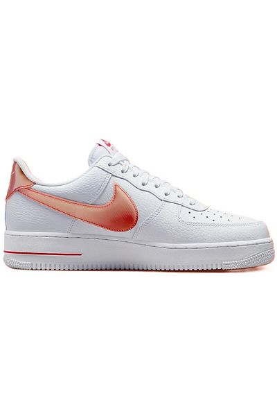Nike Air Force 1'07 Jumbo Swoosh Leather Genuine Leather Men's Sneakers White Orange