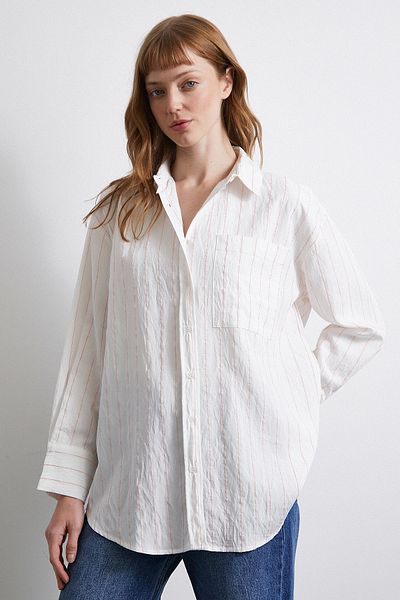 Never more Pink Striped Pocket Shirt