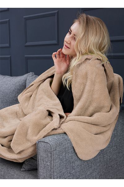 Mislina Home Κουβέρτα μονής τηλεόρασης Wellsoft Deluxe Beige - 150x200 cm