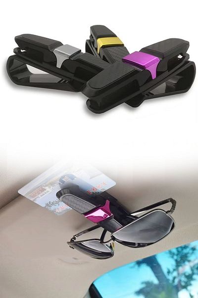 Buffer ®   2-Piece Glasses, Card, and Money Holder Attached to the Car Sun Visor