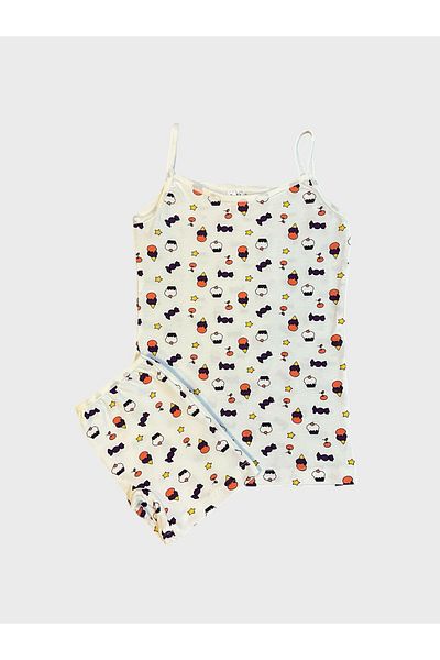 elmas kids Girl's Cotton White Ice Cream Pattern Athlete Boxer Set
