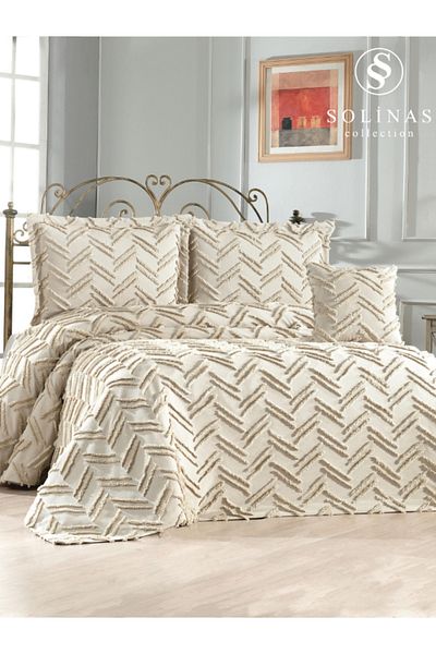 Solinas Collection Dora Cotton Thin Pique Mink Bedspread
