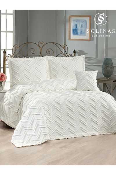 Solinas Collection Dora Cotton Thin Pique Cream Bedspread