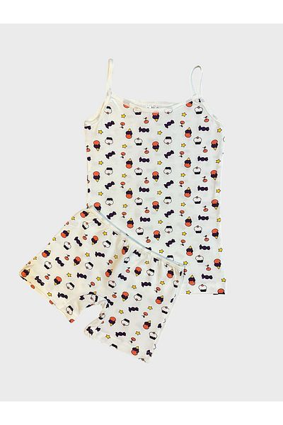 elmas kids Girl's Cotton White Ice Cream Pattern Athlete Boxer Set
