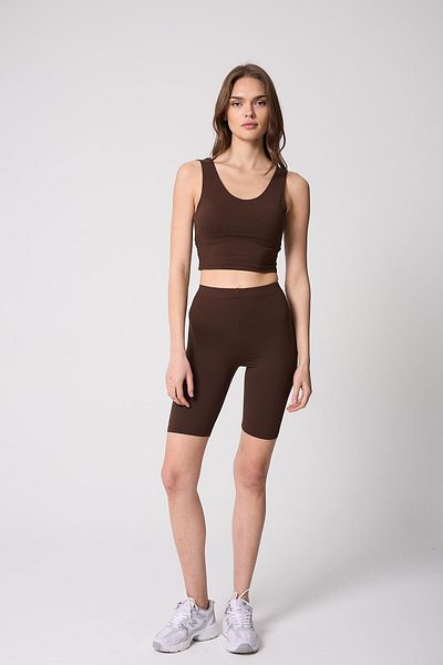 AMİDA Jambiere motocicliste pentru femei - Slim Fit cu talie înaltă, țesătură elastică maro