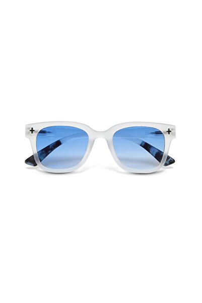 Okkia Unisex Sunglasses - Giovanni Blue Lens White