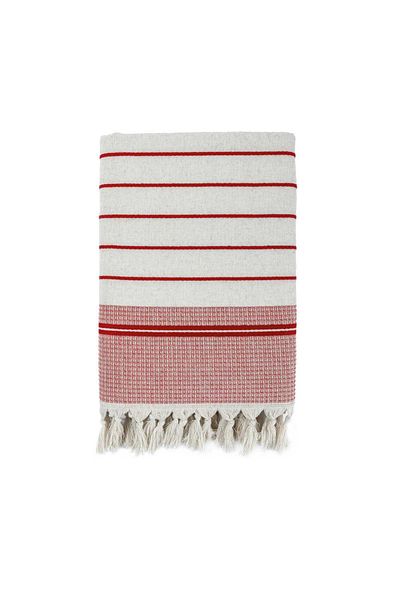 Ecocotton Arden Bath Towel 100% Organic Cotton Blended Hemp Towel Red-beige 70x140 Cm
