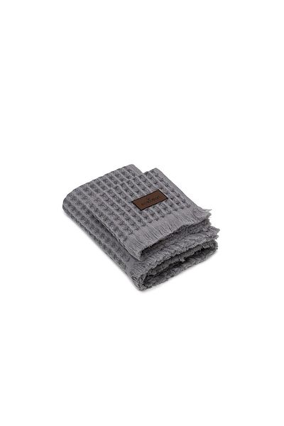 Ecocotton 100% Organic Cotton Waffle Pik Towel Set 2 Piece Anthracite 30*50-50X90