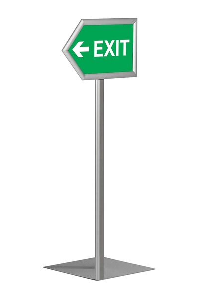 ÖzgürceSeç Arrow - Direction Single Sided Aluminum Information Board A4 (21X30) Gray