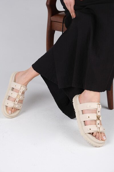 Mio Gusto Papuci de damă Daniela Bej cu cataramă metalică