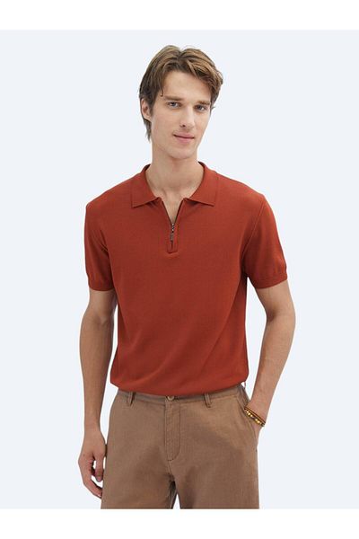 Kip Tile Polo Neck Plain Knit Knitwear