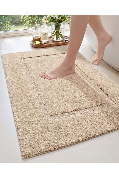 COOYA Ultra Absorbent Soft Bath Rug, Washable Non-Slip Bath Mat for Bathroom Floor, Tub, Shower Room