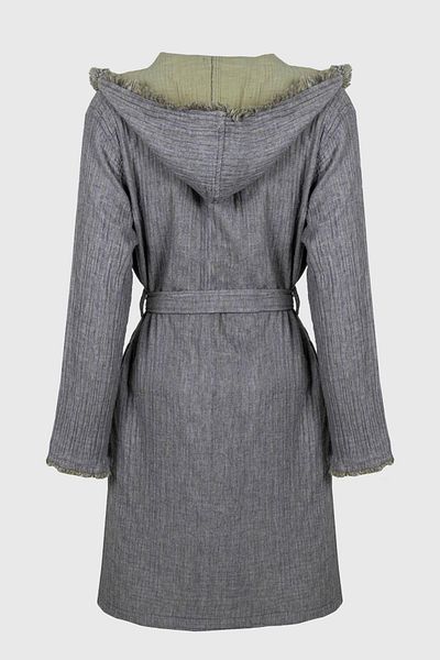 Ecocotton Νεανικό μπουρνούζι Muna 100% οργανικό βαμβάκι Inject Green-anthracite - Xs