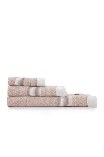 Ecocotton Σετ πετσετών Hasna 3 τεμαχίων 100% οργανικό βαμβάκι λινό Melange Terra