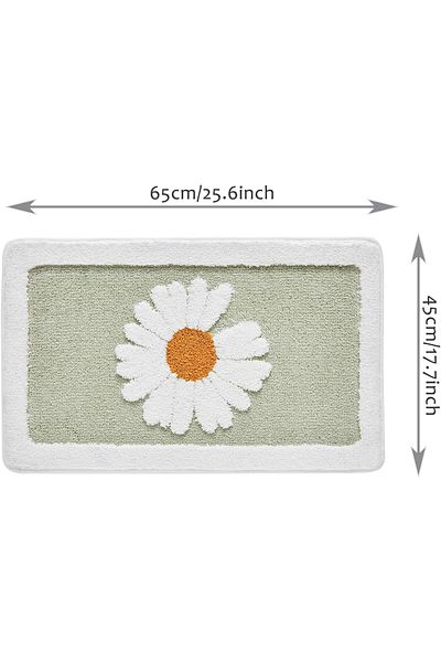COOYA Bathroom Rug Mat, Extra Soft, Absorbent Microfiber, Non-Slip Plush Shaggy, 45x65cm(Green)