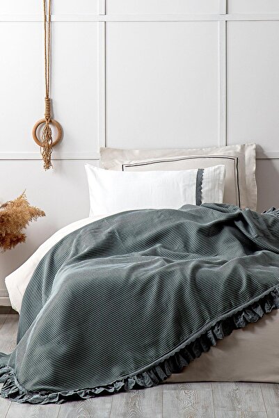 Ecocotton Alessa Single Pique Set 100% Organic Cotton Jacquard Green 160x220 Cm