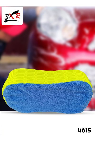 3XR Car Wash Microfiber Sponge Pad for Cleaning Vehicles, Bikes, Glass, Chrome - 23x11.2x6.5 cm