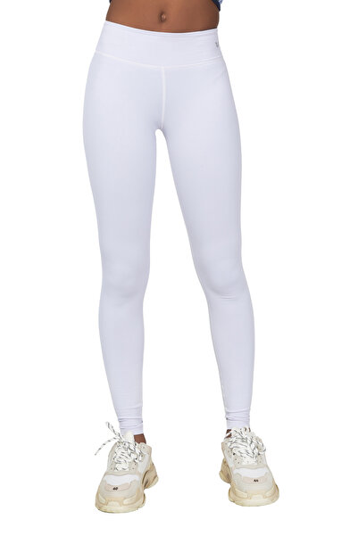 bilcee Kadın Beyaz Yüksek Bel Esnek ve Toparlayıcı Spor Tayt 4229
