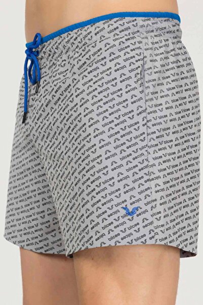 bilcee Ανδρικό αθλητικό σορτς προπόνησης πισίνας με γκρι σχέδιο 1708