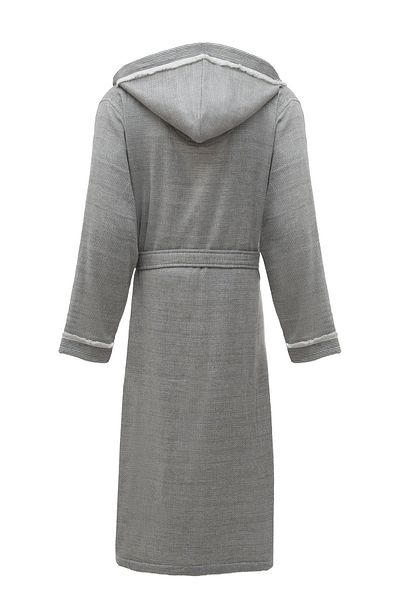Ecocotton Ανδρικό μπουρνούζι Hasna 100% οργανικό βαμβάκι λινό μελανζέ ανθρακί