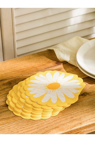 LC Waikiki Yellow Flower Printed Paper Napkins 20 Pcs