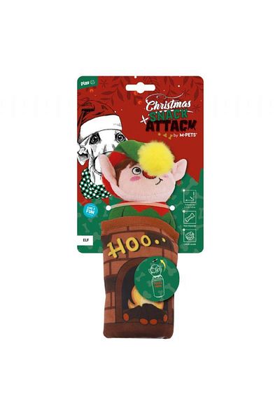 M-PETS Christmas Elf Snack Attack Dog Toy