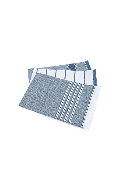 Ecocotton Elis Кърпи за сушене, 3 броя, 100% органична памучна прежда, боядисани със специално тъкане, синьо-кремави, 40x60 см