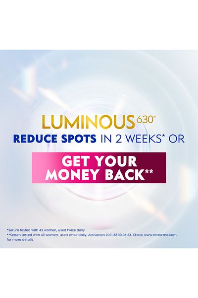 NIVEA NIVEA LUMINOUS630 EVEN GLOW Concentrated Face Serum, Spot Darkening Protection, 30ml